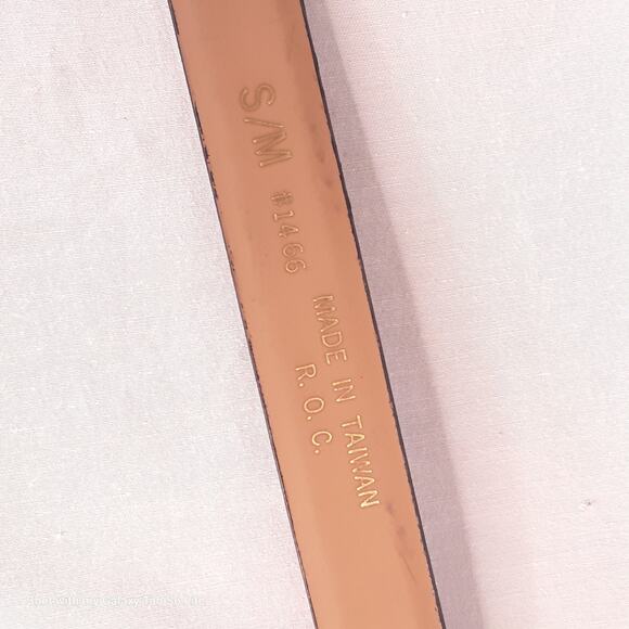 Vintage Taiwan Belt Small Medium Waist Navy Blue Half Circle Fashion Buckle - Picture 8 of 12